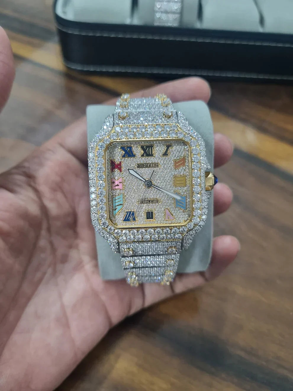 Moissanite Diamond Studed Fully Iced out Golden Watch