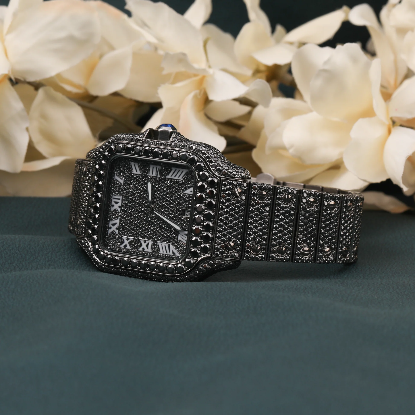 Moissanite VVS Diamond ,Full Black Moissanite Iced Out Watch For Man / Diamond Watch / Moissnite watch / Bust down Watch.