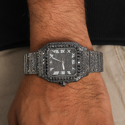 Moissanite VVS Diamond ,Full Black Moissanite Iced Out Watch For Man / Diamond Watch / Moissnite watch / Bust down Watch.