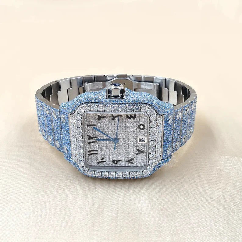 Iced Out Moissanite Diamond Hip Hop Luxury Watch for Him