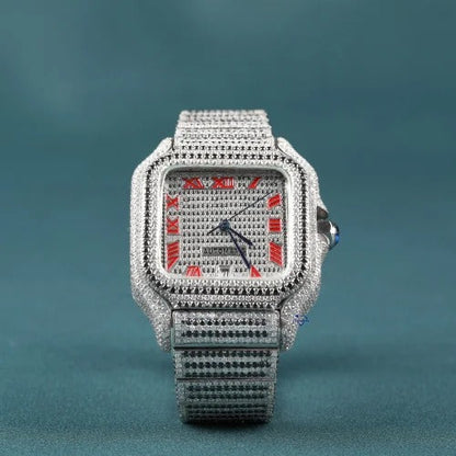 Fully Iced Out Moissanite Diamond Hip Hop Luxury Watches for Men's Gifts