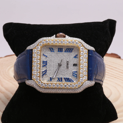 Moissanite VVS Diamond , Iced Out Moissanite Automatic Movement Square Dial Watch / Diamond Watch / Moissnite watch / Bust down Watch.