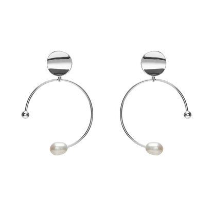 PEARL ON CIRCLE EARRINGS