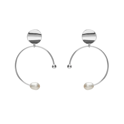 PEARL ON CIRCLE EARRINGS