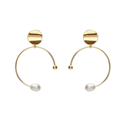 PEARL ON CIRCLE EARRINGS