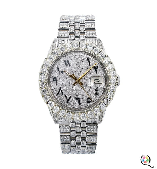 DAZZLING 36MM ARABIC DIAL STUDDED WATCH