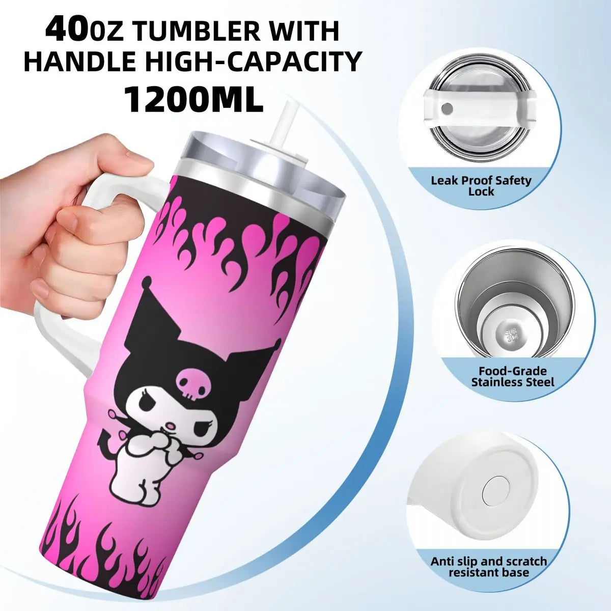 Kuromi Tumbler Hot Drinks Water Bottle