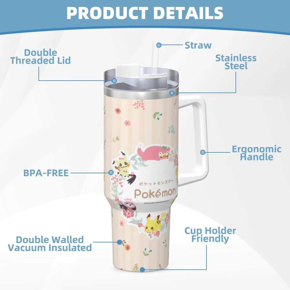 Pikachu Stainless Steel Tumbler