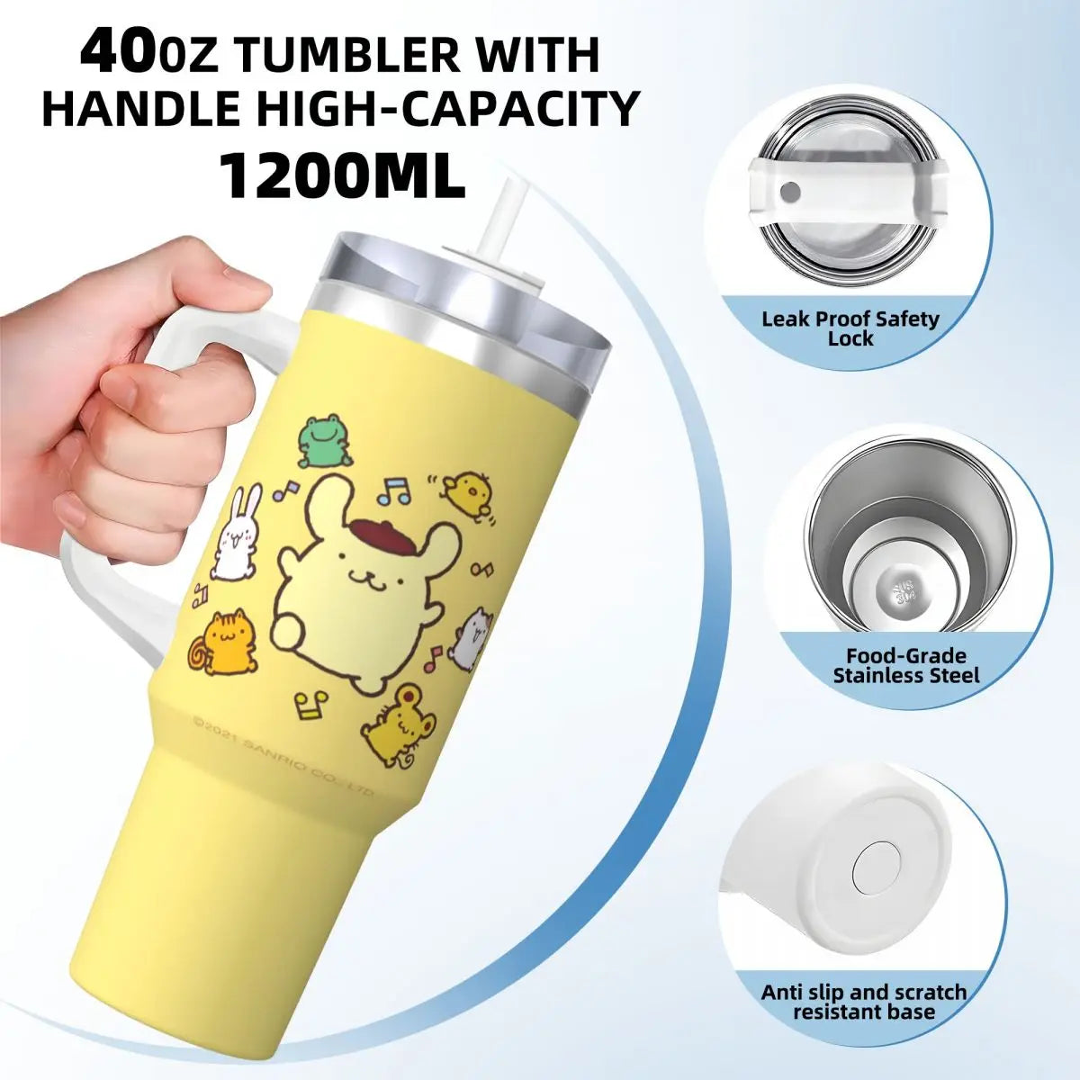 Stainless Steel Tumbler Pom Pom Purin