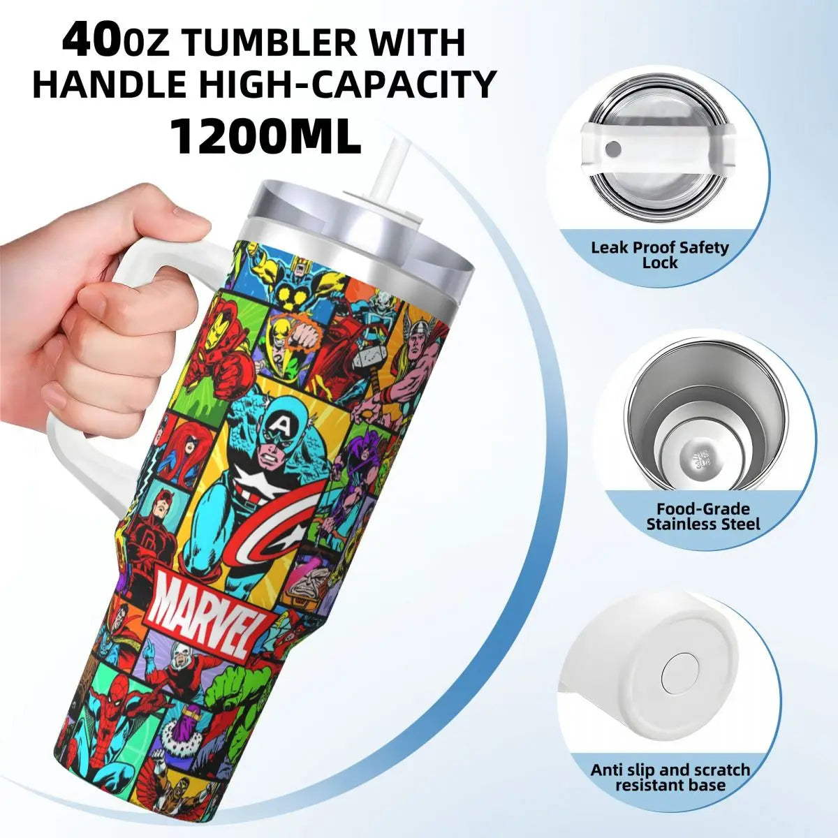 Stainless Steel Tumbler The Avengers Marvel Car