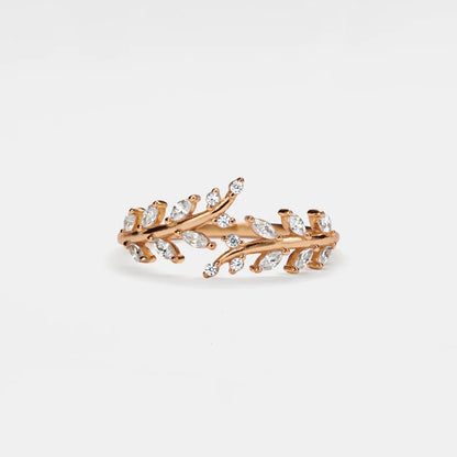 Vine Leaf Stacking Cocktail Ring • Sterling Silver Friendship Jewelry • Trendy Best Friend Gift