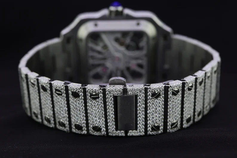 Moissanite VVS Diamond / Diamond Watch / Moissnite watch / Bust down Watch.