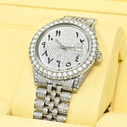 DAZZLING 36MM ARABIC DIAL STUDDED WATCH